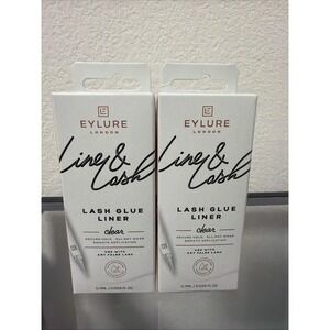 2 Pens (0.7mL each) Eylure Line & Lash Glue Liner CLEAR Secure Hold All Day Wear